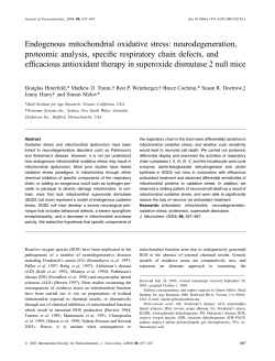 Endogenous mitochondrial oxidative stress