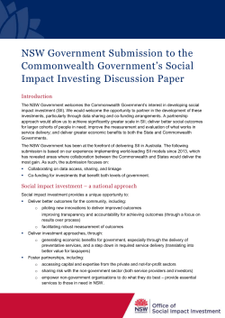 NSW Government - Submission to Social Impact