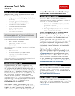 Advanced Credit Guide