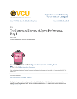 The Nature and Nurture of Sports Performance, Blog 1