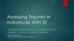 Assessing Trauma in Individuals With ID