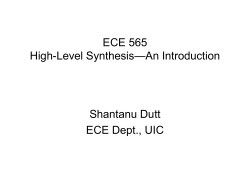 ECE 565 High-Level Synthesis--Introduction