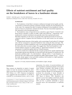 Effects of nutrient enrichment and leaf quality on the breakdown of