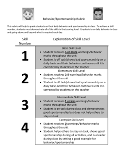 Behavior-Sportsmanship Rubric