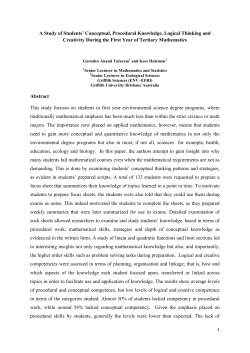 A Study of Students` Conceptual, Procedural Knowledge, Logical
