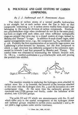 POLYCYCLIC AND CAGE SYSTEMS OF CARBON COMPOUNDS.