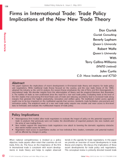 Firms in International Trade: Trade Policy Implications of the