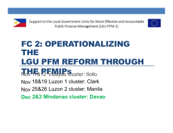 Inputs Process Outputs Customers LGU PFMAT Assess Design and
