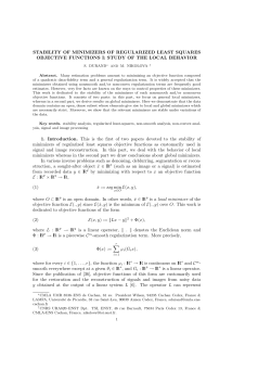 STABILITY OF MINIMIZERS OF REGULARIZED LEAST SQUARES