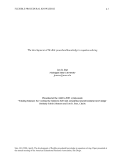 The development of flexible procedural knowledge in equation