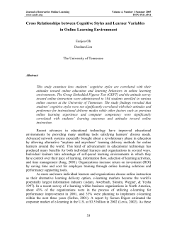 Cross Relationships between Cognitive Styles and Learner