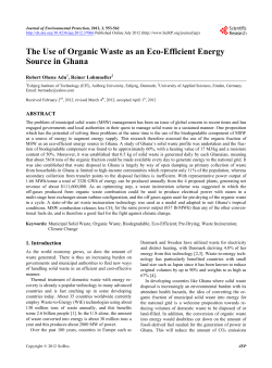 The Use of Organic Waste as an Eco