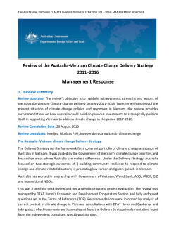 Management Response to Review of the Australia