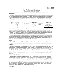 Exp`t 804 The Pechmann Reaction
