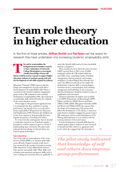 Team role theory in higher education