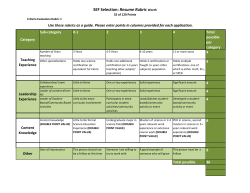 SEF Selection: Resume Rubric Worth