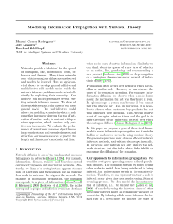 Modeling Information Propagation with Survival Theory