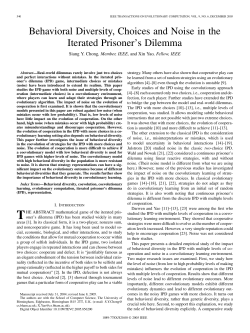 Behavioral Diversity, Choices and Noise in the Iterated Prisoner`s