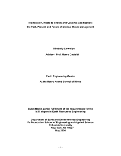 Incineration, Waste-to-energy and Catalytic Gasification