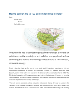 How to convert US to 100 percent renewable energy
