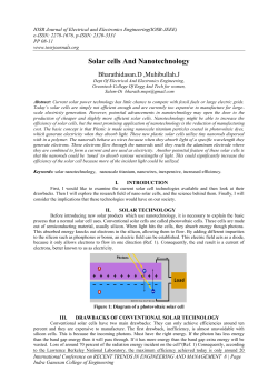 Solar cells And Nanotechnology