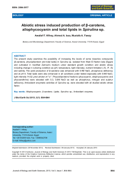 Abiotic stress induced production of &beta;-carotene