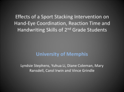 Effects of a Sport Stacking Intervention