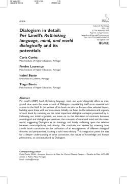 Dialogism in detail: Per Linell`s Rethinking language, mind, and