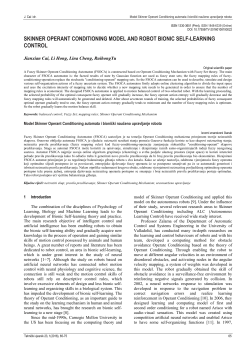 skinner operant conditioning model and robot bionic self