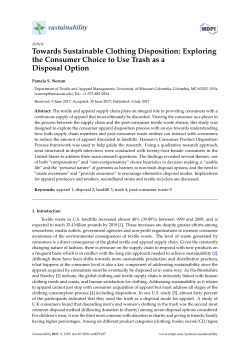 Towards Sustainable Clothing Disposition: Exploring the
