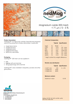 Magnesium oxide 200 mesh &micro;m / 0 - 5