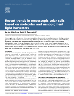 Recent trends in mesoscopic solar cells based on molecular and