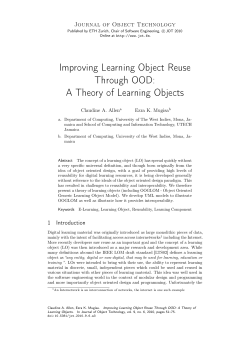 A Theory Of Learning Objects - The Journal of Object Technology