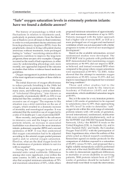 oxygen saturation levels in extremely preterm