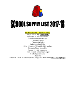 Pre-Kindergarten – 3 (Mrs. Curran) 1 Large School Bag *No Wheels