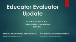 Educator Evaluator Update - Curriculum Directors