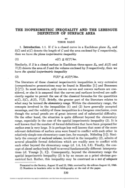 the isoperimetric inequality and the lebesgue definition of surface area