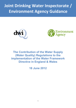 Joint Drinking Water Inspectorate / Environment Agency Guidance