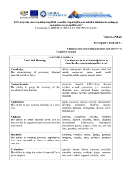 ESF projekts &bdquo;Profesionālajā izglītībā iesaistīto vispārizglītojo&scaron;o