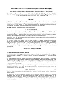 Melanoma-nevus differentiation by multispectral imaging