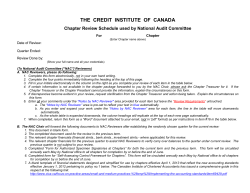 Chapter Review Schedule used by National Audit Committee