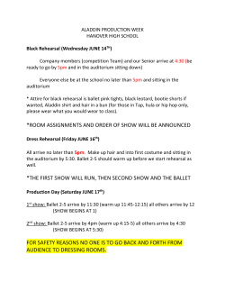 room assignments and order of show will be announced *the first
