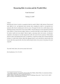 Measuring Risk Aversion and the Wealth Effect
