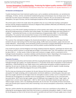 Furnace Atmosphere Troubleshooting