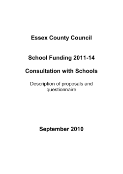 Lump Sum Funding - Essex Schools Infolink