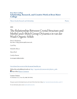 The Relationship Between Crystal Structure and Methyl and t
