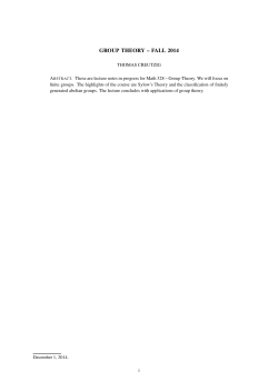 group theory &ndash; fall 2014