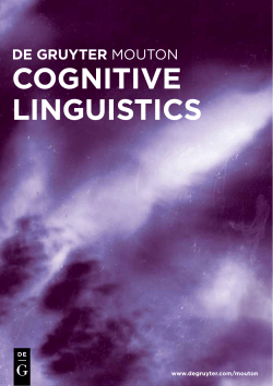 Cognitive LinguistiCs