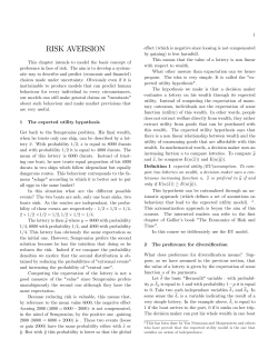 RISK AVERSION
