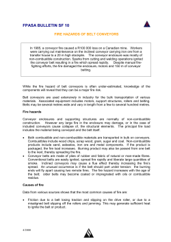 Fire hazards of belt conveyors